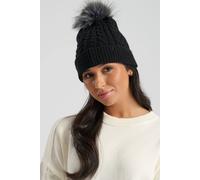 South Beach Women's Cable Knit Beanie in Black South Beach Black One Size