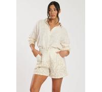 South Beach Women's Contrast Piping Short in Beige | Size: 16 South Beach Beige 16