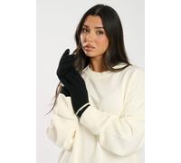 South Beach Women's Contrast Stitch Touch Screen Gloves in Black South Beach Black One Size