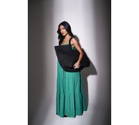 South Beach Women's Oversized Woven Shoulder Bag in Black South Beach Black One Size