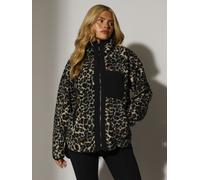 South Beach Women's Printed Borg Zip Jacket With Pocket | Size: 2XL South Beach Multicolor 2XL