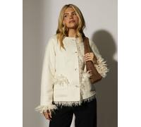 South Beach Women's Reversible Mongolian Faux Fur Suede Jacket in Cream | Size: XL South Beach Cream XL