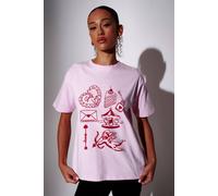 South Beach Women's Self Love Graphic Oversized T-shirt in Pink | Size: Small South Beach Pink S
