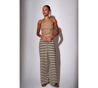 South Beach Women's Towelling Stripe Wide Leg Trouser in Yellow | Size: Small South Beach Yellow S
