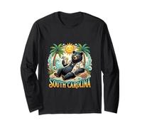 South Carolina Beach Bear Coastal Summer Vibes Long Sleeve T-Shirt