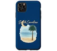 South Carolina Beach With Palmetto Tree And Crescent Moon Case for iPhone 11 Pro Max