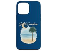 South Carolina Beach With Palmetto Tree And Crescent Moon Case for iPhone 13 Pro Max