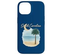 South Carolina Beach With Palmetto Tree And Crescent Moon Case for iPhone 14