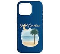 South Carolina Beach With Palmetto Tree And Crescent Moon Case for iPhone 16 Pro