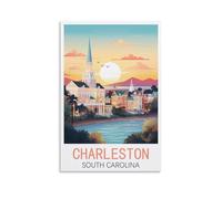 South Carolina Charleston Travel Poster Canvas Art Print Office Family Bedroom Decorative Posters Gift Wall Decor Poster 24x36inch(60x90cm) Unframe
