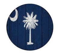South Carolina Farmhouse Metal Tin Sign Funny Novelty Office Wall Art Plaques States Flags Room Decor for Men Aluminum Tin Signs for Garden Laundry Dining Room 9x9 Inch Round