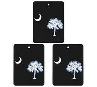 South Carolina Flag Car Air Freshener 3-pack Aromatherapy Tablets Hanging Scented Cards for Rooms Bathrooms Wardrobe Square