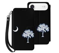 South Carolina Flag Cell Phone Flip Leather Case Classic Protection Compatible with iPhone 17/17 Air/17 Pro/17 Pro Max