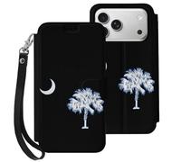 South Carolina Flag Cell Phone Flip Leather Case Classic Protection Compatible with iPhone 17/17 Air/17 Pro/17 Pro Max