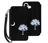 South Carolina Flag Cell Phone Flip Leather Case Classic Protection Compatible with iPhone 17/17 Air/17 Pro/17 Pro Max