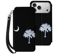 South Carolina Flag Cell Phone Flip Leather Case Classic Protection Compatible with iPhone 17/17 Air/17 Pro/17 Pro Max