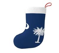 South Carolina Flag Christmas Stocking 17.7", Festive Hanging Sock for Fireplace Mantel, Holiday Decorations