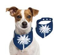 South Carolina Flag Cotton Dog Bandanas - Washable Cotton Handkerchief Scarf Triangle Bandana for Small Medium Large Dog,Cat, Black