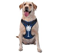 South Carolina Flag Dog Harness for Small, Medium, and Large Dogs â€“ Reflective Straps, Adjustable Fit with Quick-Release Buckles