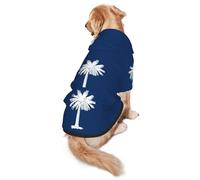 South Carolina Flag Dog Hoodie for Medium Large Dogs, Warm Soft Pet Sweatshirt, Easy to Wear Jumper Clothes