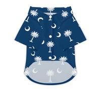 South Carolina Flag Dog Shirt for Dogs & Cats Breathable Short Sleeve Pet T-Shirt Lightweight Dog Summer Tops S