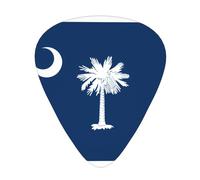 South Carolina Flag Guitar Picks 12 Pack Assorted Thickness-0.46mm 0.71mm 0.96mm Thin Medium Heavy Picks for Acoustic Electric Guitar Ukulele