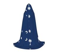 South Carolina Flag Hooded Cape For Teenagers Witch Vampire Cosplay Party Halloween Christmas Printed Long Cloak