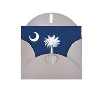 South Carolina Flag Horizontal Holiday Card With Gray Heart Shaped Envelope And Write Various Holiday Greetings
