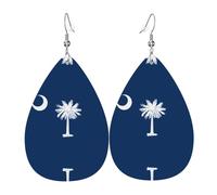 South Carolina Flag Leather earrings, European and American style earrings for young women, birthday gifts/Valentine's Day gifts