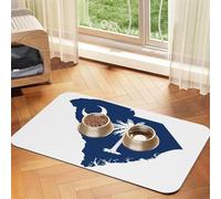 South Carolina Flag Map Absorbent Leather Pet Tablecloth Non-Slip Dining Pad For Puppy Kitten Food Water Bowls