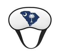 South Carolina Flag Map Blocking Light Mask Sleep Aid, Comfortable Blackout Sleep Mask for Travel Yoga, Soft Eye Cover