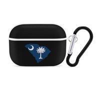 South Carolina Flag Map Carolina Funny Headphone Cases Compatible with AirPods Pro Hard PC Protective Cover with Keychain
