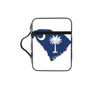 South Carolina Flag Map Print Book Protector Holder Case, Study Bible Carrying Case With Multiple Internal Compartments