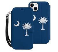 South Carolina Flag Mobile Phone Front Flip Cases Compatible with iPhone 15/15 Plus/15 Pro/15 Pro Max Anti-Scratch Covers