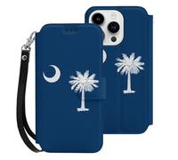 South Carolina Flag Mobile Phone Front Flip Cases Compatible with iPhone 15/15 Plus/15 Pro/15 Pro Max Anti-Scratch Covers