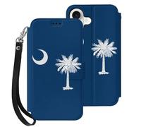South Carolina Flag Mobile Phone Front Flip Cases Compatible with iPhone 17/17 Air/17 Pro/17 Pro Max Anti-Scratch Covers