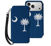 South Carolina Flag Mobile Phone Front Flip Cases Compatible with iPhone 17/17 Air/17 Pro/17 Pro Max Anti-Scratch Covers