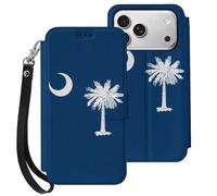 South Carolina Flag Mobile Phone Front Flip Cases Compatible with iPhone 17/17 Air/17 Pro/17 Pro Max Anti-Scratch Covers