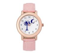 South Carolina Flag Novelty Women's Wrist Watch with Leather Strap
