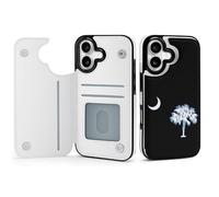 South Carolina Flag Phone Case Compatible with iPhone 17/17 Air/17 Pro/17 Pro Max Flip Protective Cover with Card Holder