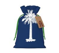 South Carolina Flag Print Birthday Gifts Wrap Bag Unique Drawstring Gifts Bag Canvas Bags for Party Wedding Present,1 Piece M
