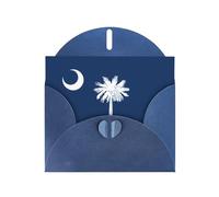 South Carolina Flag Print Blank Note Card, All Occasion Holidays Greeting Card Blue