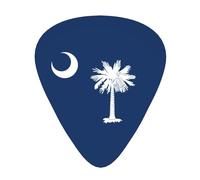 South Carolina Flag print Guitar Picks with Organizer Box Celluloid Guitar Plectrums for Acoustic Guitar, Bass