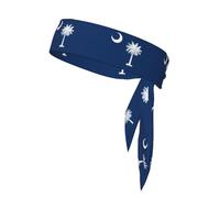 South Carolina Flag Print Head Tie Headbands, Ninja Karate Tie, Athletic Sweatbands,Sweat Wicking Workout Head Band