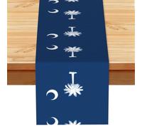 South Carolina Flag Print Linen Like Table Runner for Dining Table, Coffee Table and Home Party Decoration