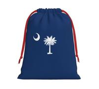 South Carolina Flag Print Practical Drawstring Gift Pouches Comfort Holiday Parties Events Multipurpose Use