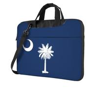 South Carolina Flag Print Stylish Printed Laptop Bag Modern Retro Computer Tote for Her Unique Birthday Gift, Black, 14 inch