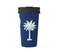 South Carolina Flag Printing Casual Travel Coffee Mug for Hot Cold Coffee Stainless Steel Tumbler for Home Office Travel