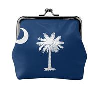 South Carolina Flag Printing Coin Purse, Lightweight Minimalist Wallet For Music Festivals And Concerts, Black, One Size, Art Deco