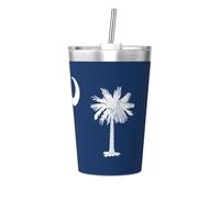 South Carolina Flag Printing conical Straw Thermos Cup, Insulated Straw Cup, Perfect for Gym use or Taking with You